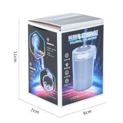 image-Car Ashtray With LED Light RGB Ambient Light Cigarette Cigar Ash Tray