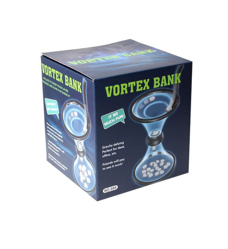 image-Pressure Relieving Vortex Bank Watch Money Defy Gravity Piggy Bank