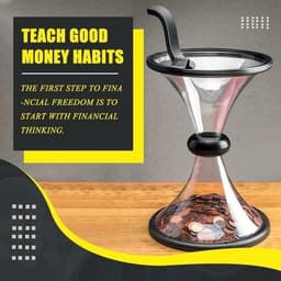 image-Pressure Relieving Vortex Bank Watch Money Defy Gravity Piggy Bank