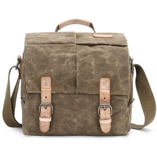 image-Waterproof Canvas Camera Messenger Bag For Men