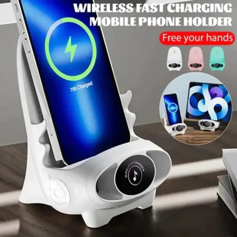 image-Magnetic Mini Chair Wireless Fast Charger Phone Stand Holder Upgraded