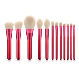 image-12pcs Red Wood Makeup Brushes Set Bronzer Sculpting Blush Concealer