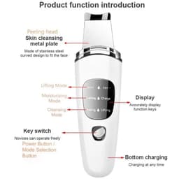 image-Ultrasonic Scrubber Skin Spatula Face Gentle Scraper Peel Comedones