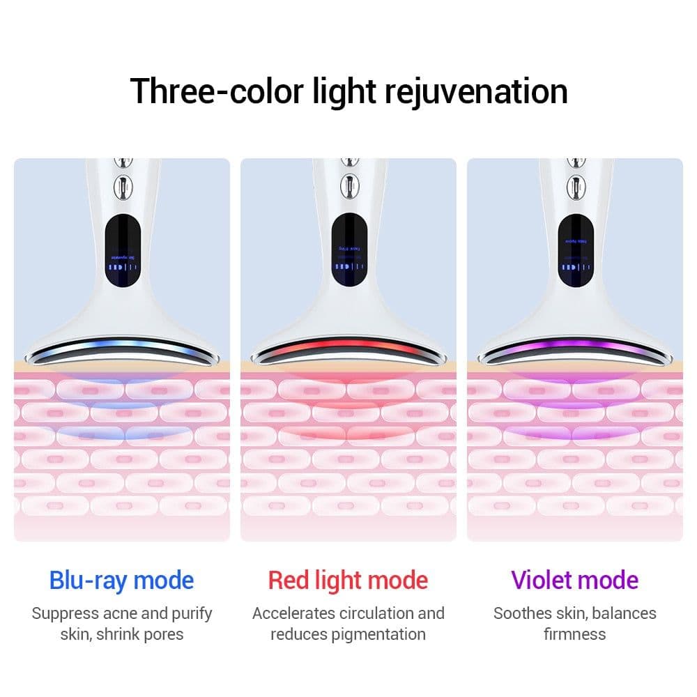 image-EMS Face Lifting Neck Tightening Vibrator Skin Care Red Light IPL