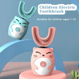 image-Ipx7 Waterproof Electric Toothbrush Kids U-shaped Sonic Smart