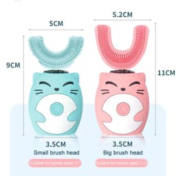 image-Ipx7 Waterproof Electric Toothbrush Kids U-shaped Sonic Smart
