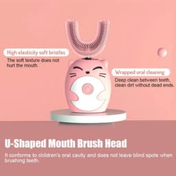 image-Ipx7 Waterproof Electric Toothbrush Kids U-shaped Sonic Smart