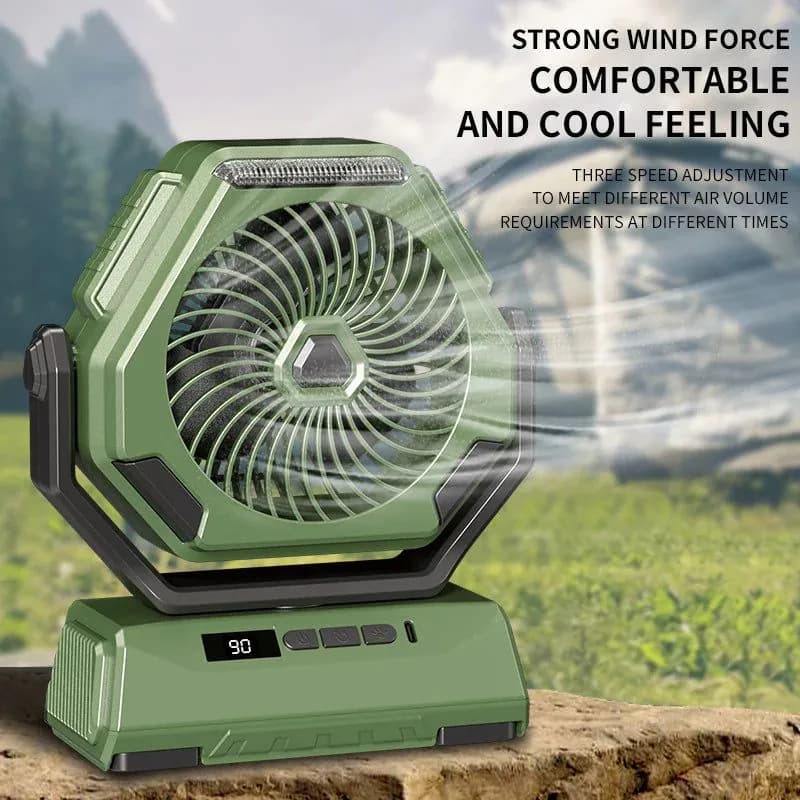 image-6000mAh Camping Fan Rechargeable Outdoor Fan Ceiling Oscillating Fan