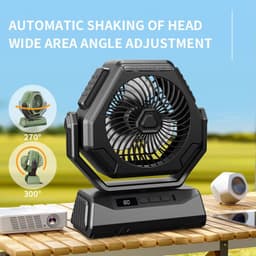 image-6000mAh Camping Fan Rechargeable Outdoor Fan Ceiling Oscillating Fan