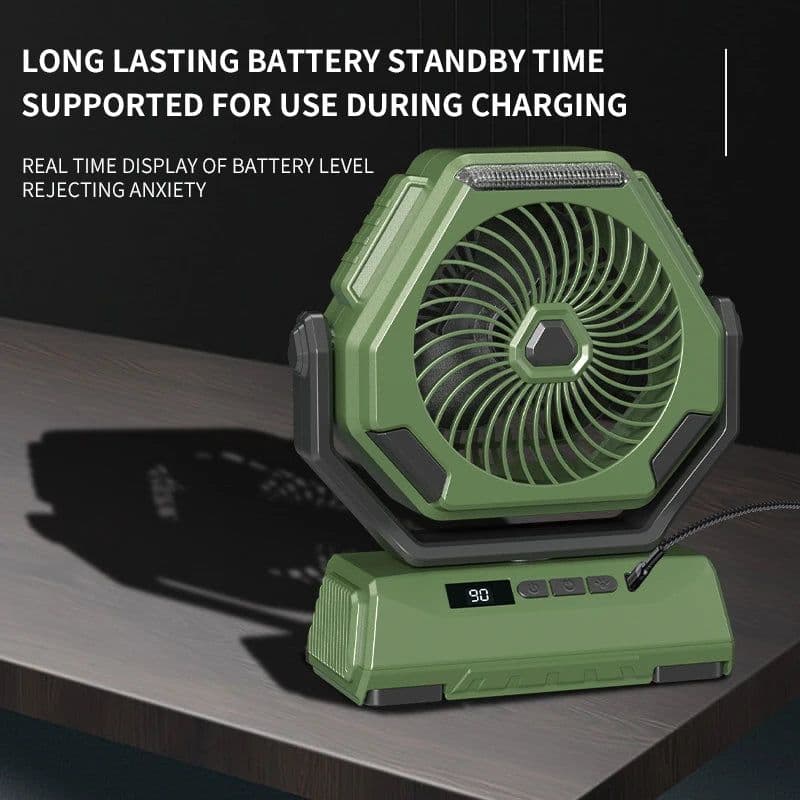 image-6000mAh Camping Fan Rechargeable Outdoor Fan Ceiling Oscillating Fan