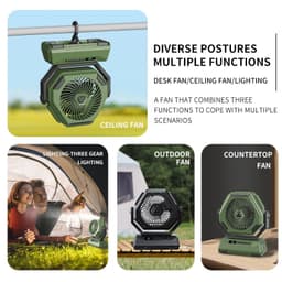 image-6000mAh Camping Fan Rechargeable Outdoor Fan Ceiling Oscillating Fan