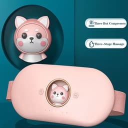image-Cordless Massage Heating Pad Vibration Warm Waist Belt Smart Massager