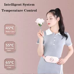 image-Cordless Massage Heating Pad Vibration Warm Waist Belt Smart Massager