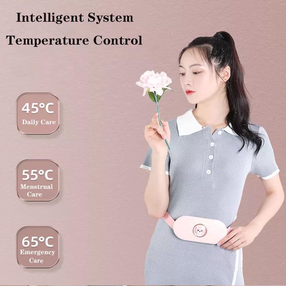 image-Cordless Massage Heating Pad Vibration Warm Waist Belt Smart Massager