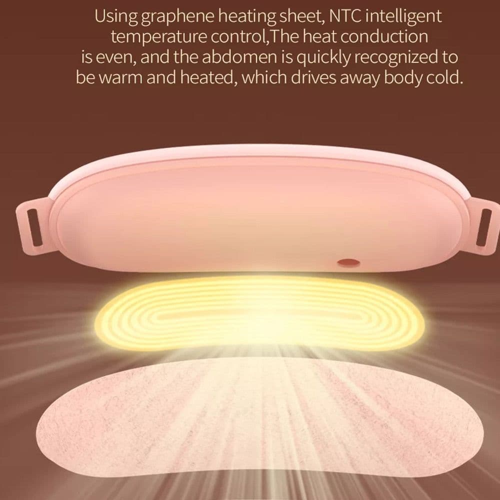 image-Cordless Massage Heating Pad Vibration Warm Waist Belt Smart Massager