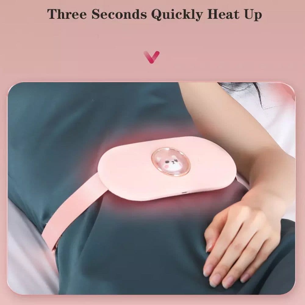 image-Cordless Massage Heating Pad Vibration Warm Waist Belt Smart Massager