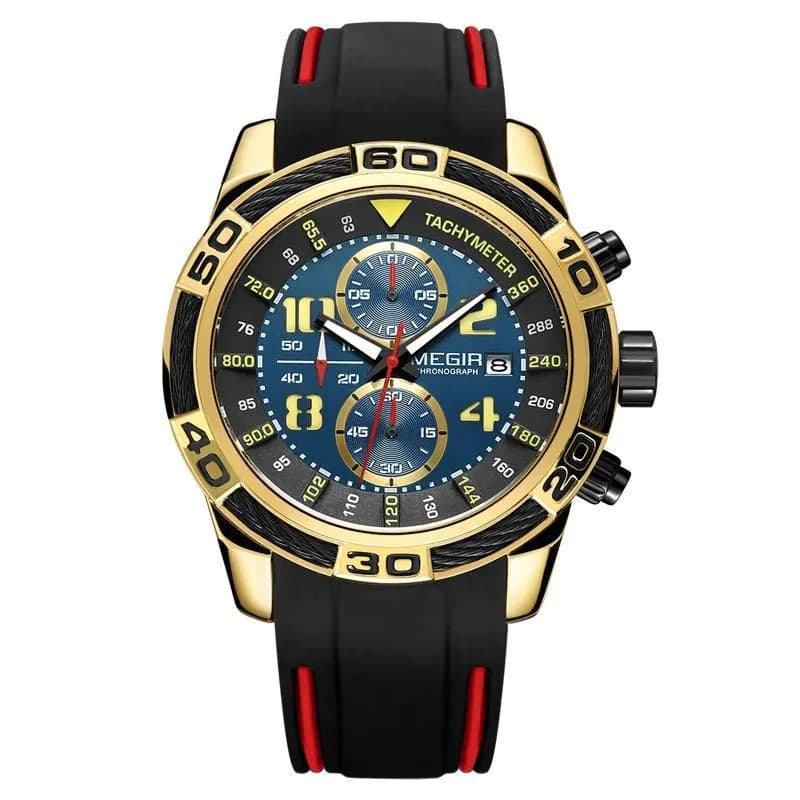 image-Men's Sports Business Silicone Band Quartz Watch