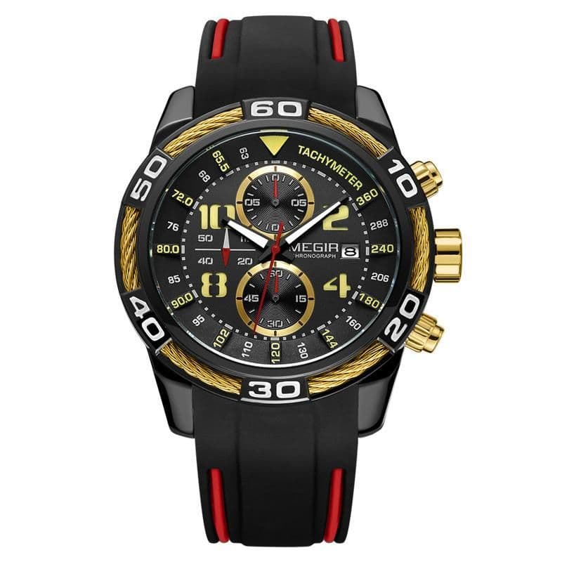 image-Men's Sports Business Silicone Band Quartz Watch