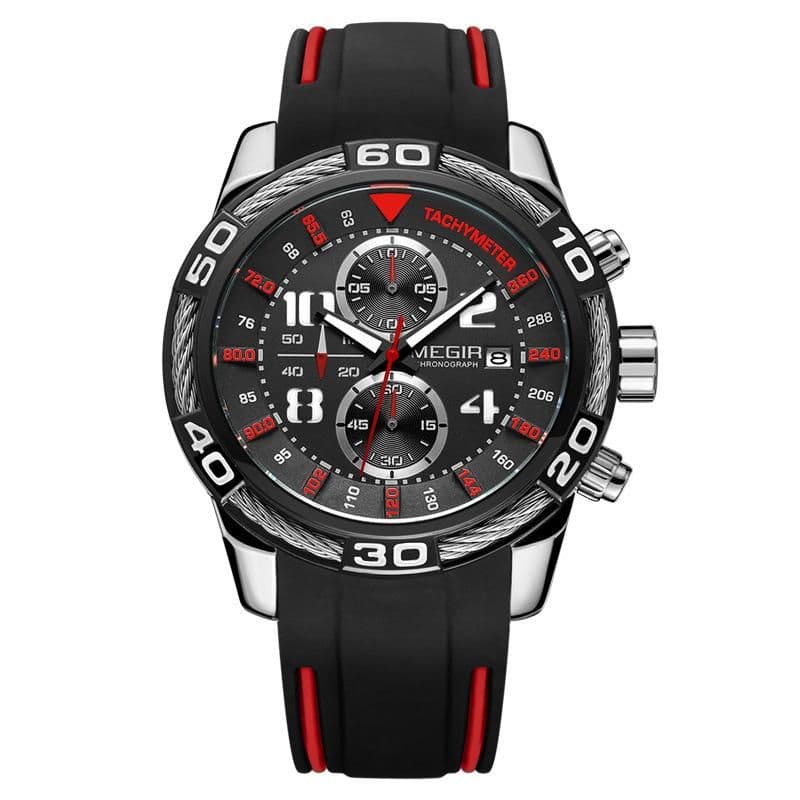 image-Men's Sports Business Silicone Band Quartz Watch