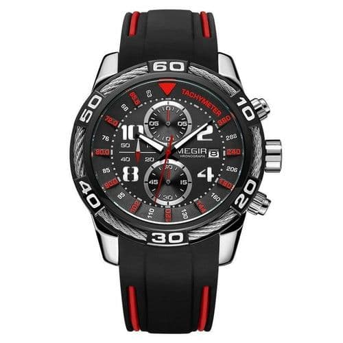 image-Men's Sports Business Silicone Band Quartz Watch