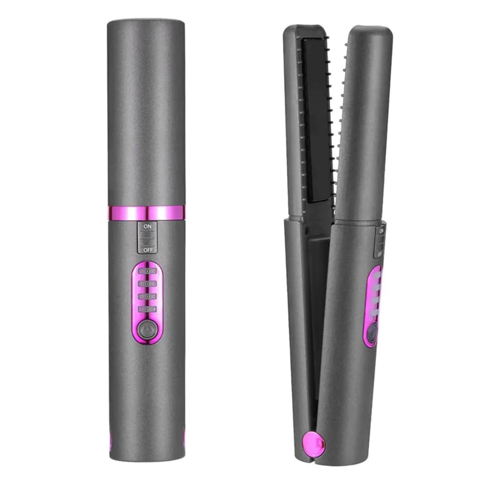 image-Flat Iron Mini 2 IN 1 Wireless Hair Straightener with USB Charging