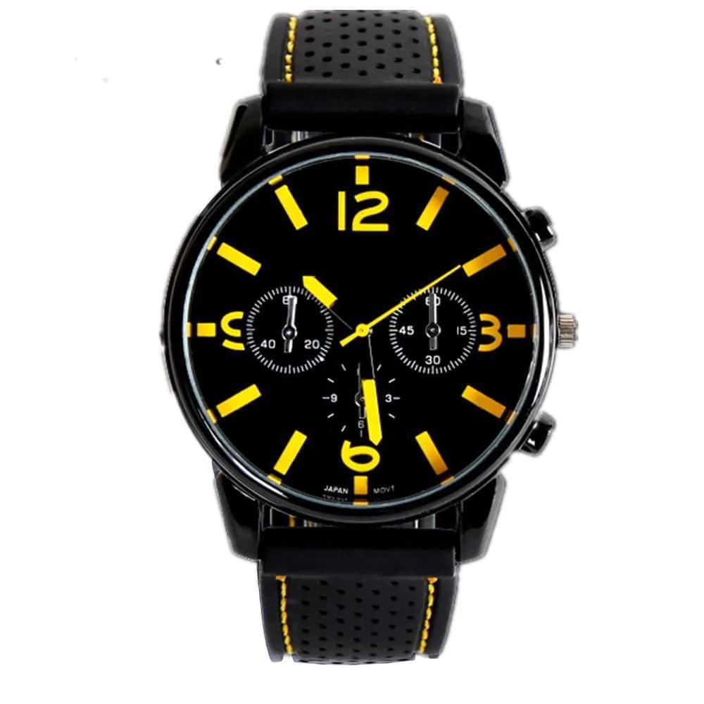 image-Leather Band Three-eye Sports Watch For Men
