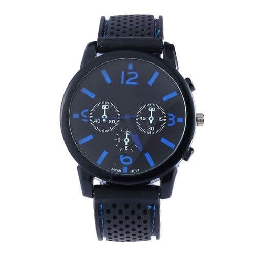 image-Leather Band Three-eye Sports Watch For Men