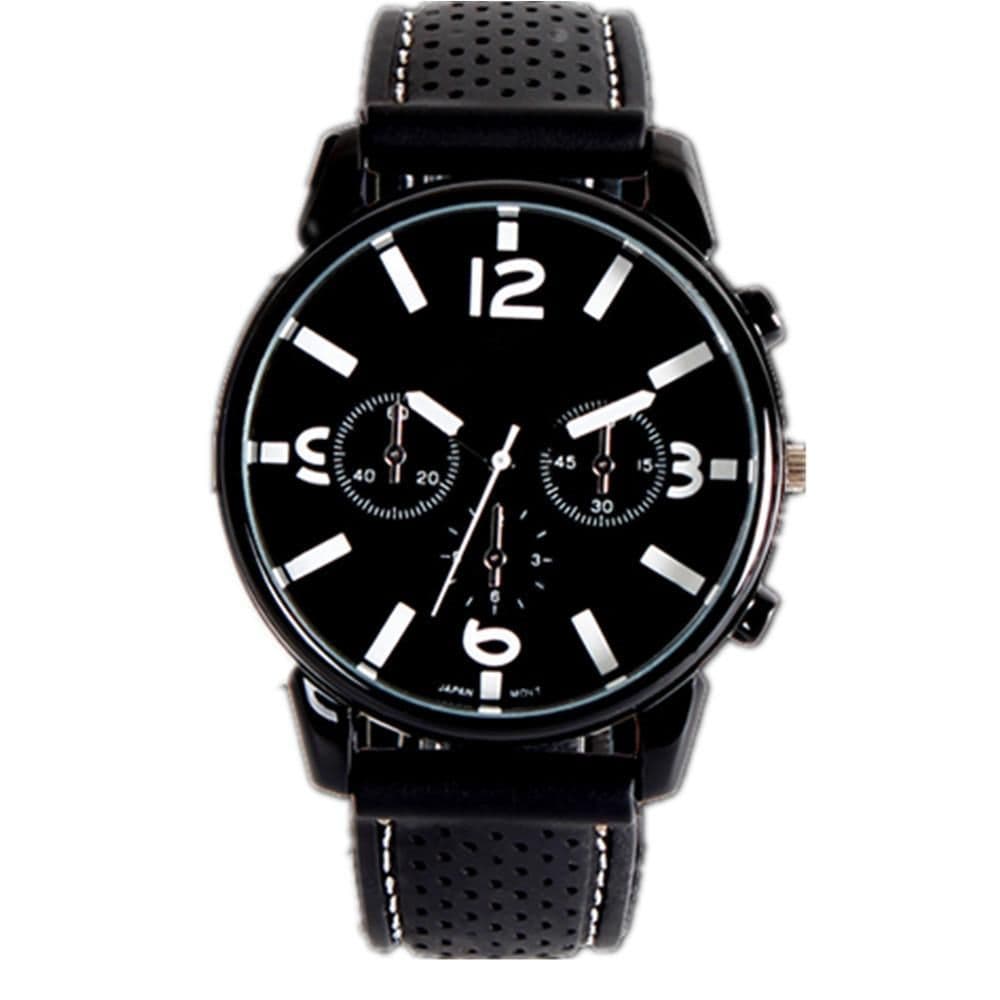 image-Leather Band Three-eye Sports Watch For Men