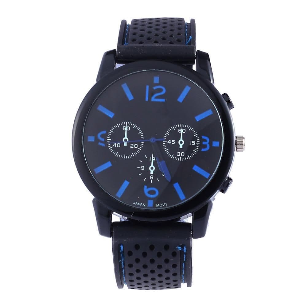 image-Leather Band Three-eye Sports Watch For Men
