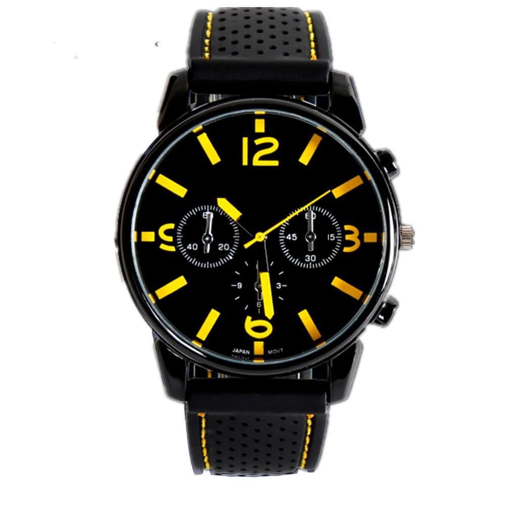image-Leather Band Three-eye Sports Watch For Men