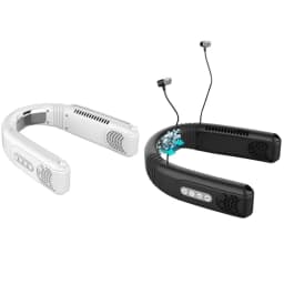 image-Cooling Wireless Hanging Neck Fan with Bluetooth Headset