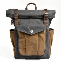 image-High Quality Fashion Simple Canvas Travel Backpack