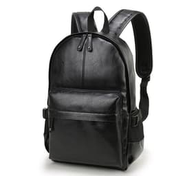 image-Casual Leather Waterproof Travel Backpack For Men