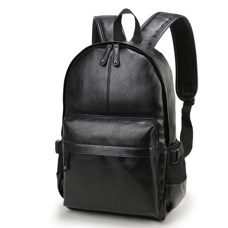 image-Casual Leather Waterproof Travel Backpack For Men