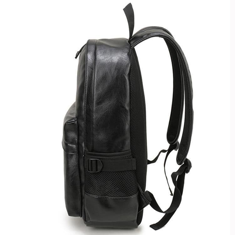 image-Casual Leather Waterproof Travel Backpack For Men