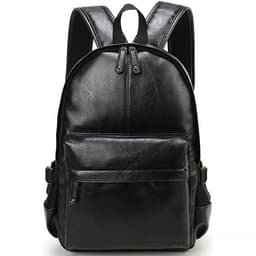 image-Casual Leather Waterproof Travel Backpack For Men