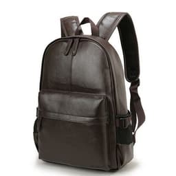 image-Casual Leather Waterproof Travel Backpack For Men