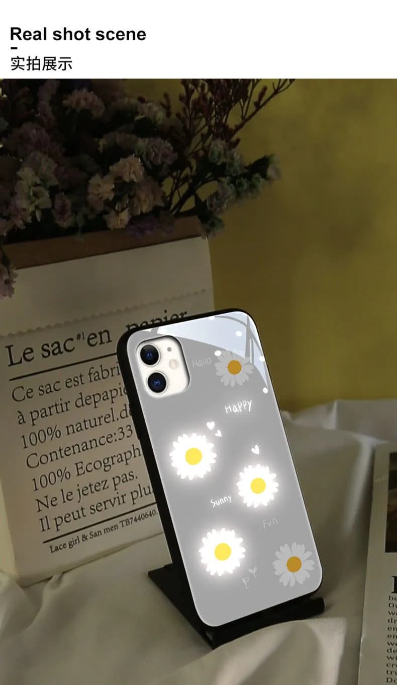 image-Compatible with Apple , Incoming Light Flash Back Shell Case