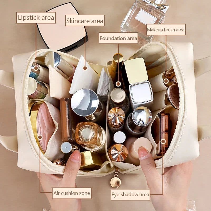 image-Portable Large Capacity Shell Cosmetic Bag Waterproof Makeup Storage