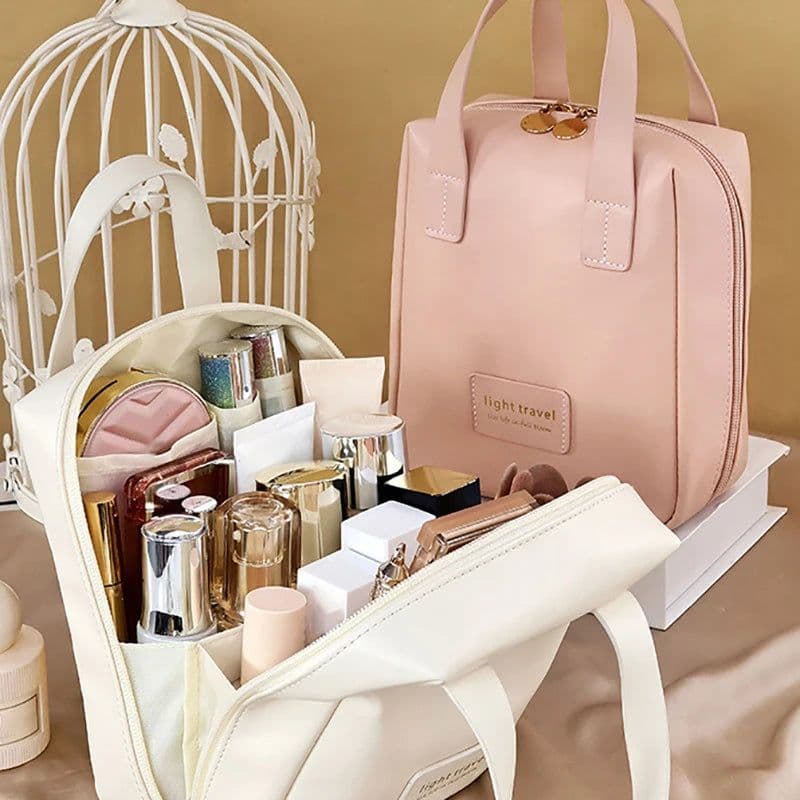 image-Portable Large Capacity Shell Cosmetic Bag Waterproof Makeup Storage