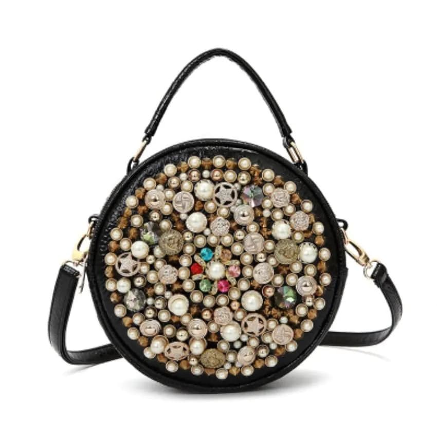image-Female Vintage Pearl Design Evening Messenger Bag