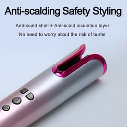 image-Automatic Hair Curler Wireless Rotating Curling Iron Portable LED