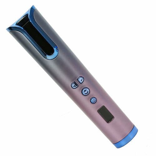 image-Automatic Hair Curler Wireless Rotating Curling Iron Portable LED