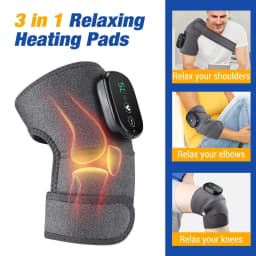 image-Electric Heating Knee Shoulder Massager Pad Brace LED Vibrators