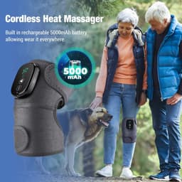 image-Electric Heating Knee Shoulder Massager Pad Brace LED Vibrators