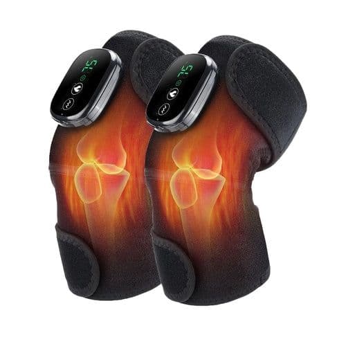 image-Electric Heating Knee Shoulder Massager Pad Brace LED Vibrators