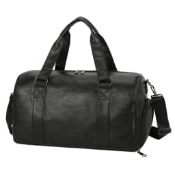 image-Large Capacity Retro PU Leather Dry Wet Travel Duffel Bag