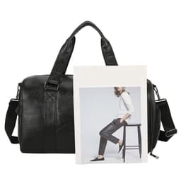 image-Large Capacity Retro PU Leather Dry Wet Travel Duffel Bag