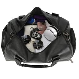 image-Large Capacity Retro PU Leather Dry Wet Travel Duffel Bag