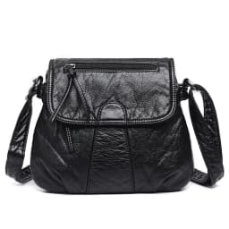 image-Soft PU Leather Crossbody Messenger Bag For Women